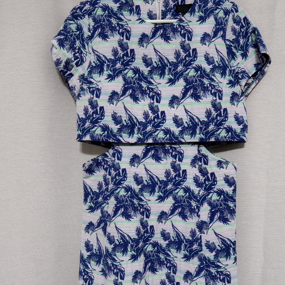 Tropical Flower Side Cutout TopShop Dress